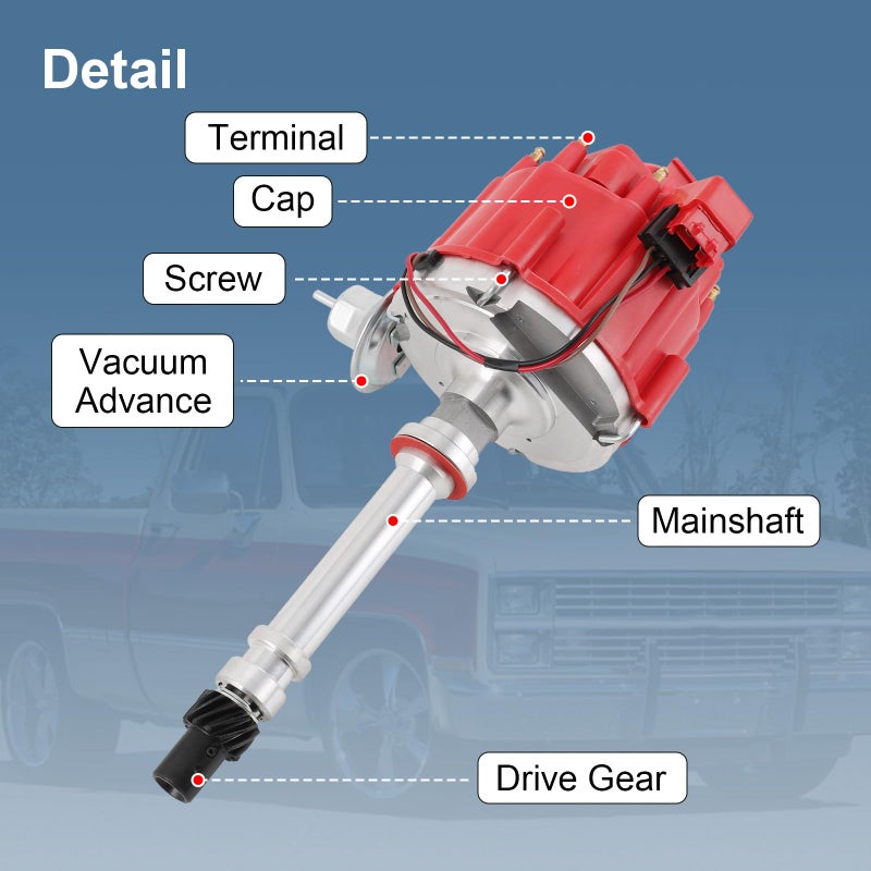 CARMOCAR Performance replacement for Chevy/gm SBC BBC Small Block/big Block 65k coil 7500RPM Hei Distributor 350 454 302 V8 - Image 2